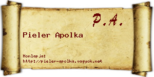 Pieler Apolka névjegykártya